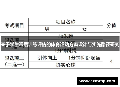 基于学生课后训练评估的体育运动方案设计与实施路径研究